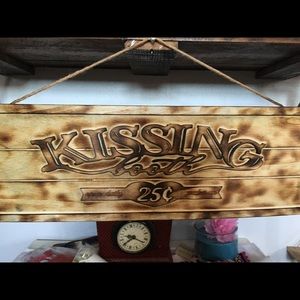 Hand burned wood sign